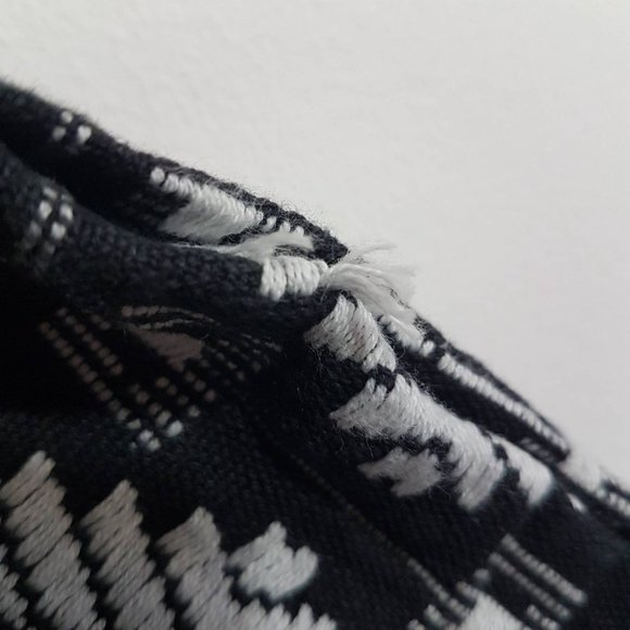 Tribal Pattern Black Tunic Shirt with Band Collar - Picture 11 of 13